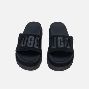 UGG Black Slide Sandals Plush Comfort